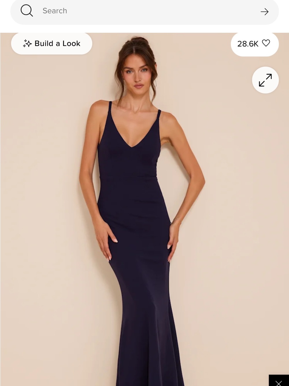 Lulu's Navy V-Neck Spaghetti-Strap Maxi Dress